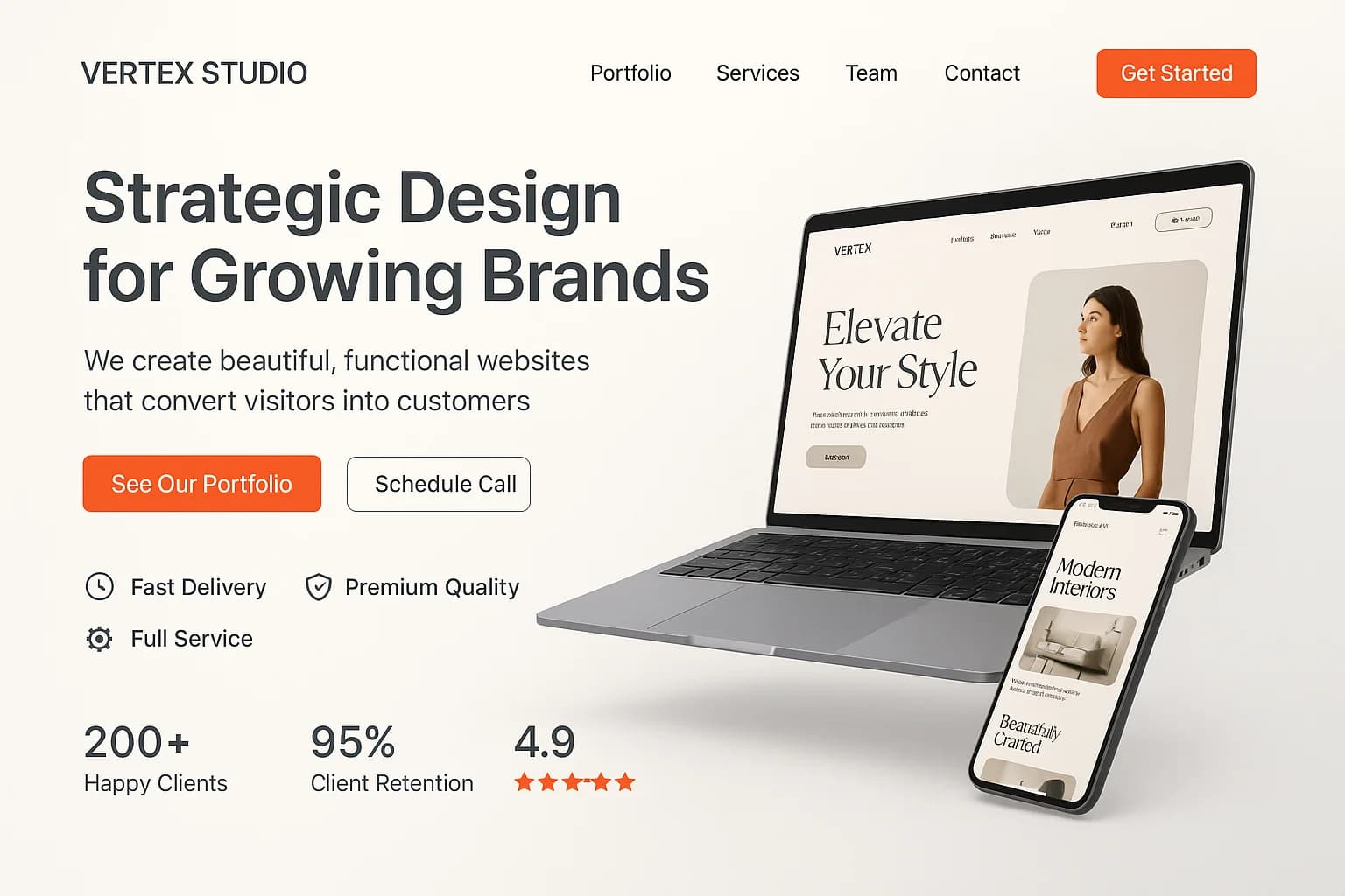 Professional services website showcasing expertise and client testimonials